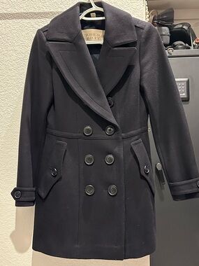 NWOT Burberry Brit Newmont Double-Breasted Wool-Cashmere Peacoat, size 4